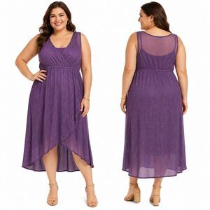 Maurices Purple Shimmer Sleeveless Party Dress 3